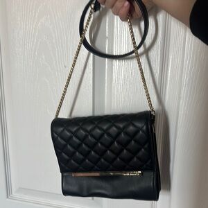 Black Quilted Leather Shoulder Bag